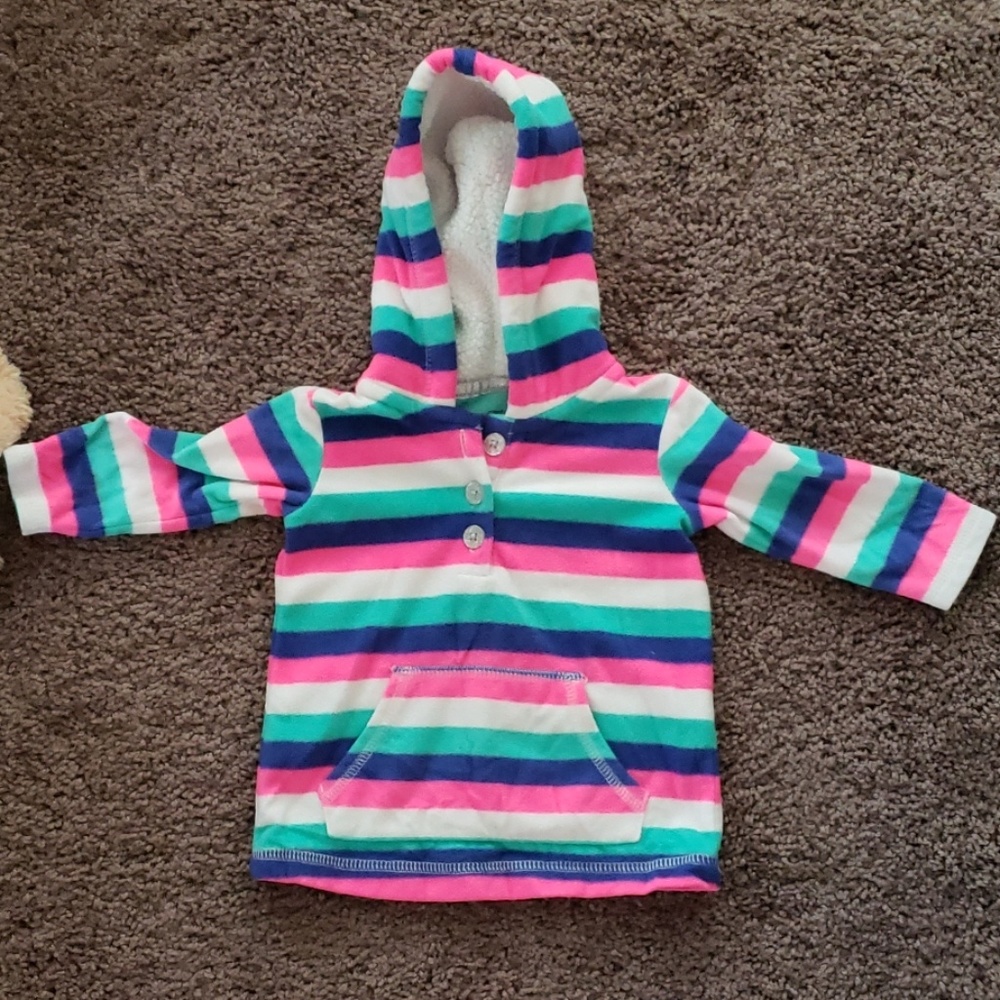 Carter's size 9 M striped fleece hoodie